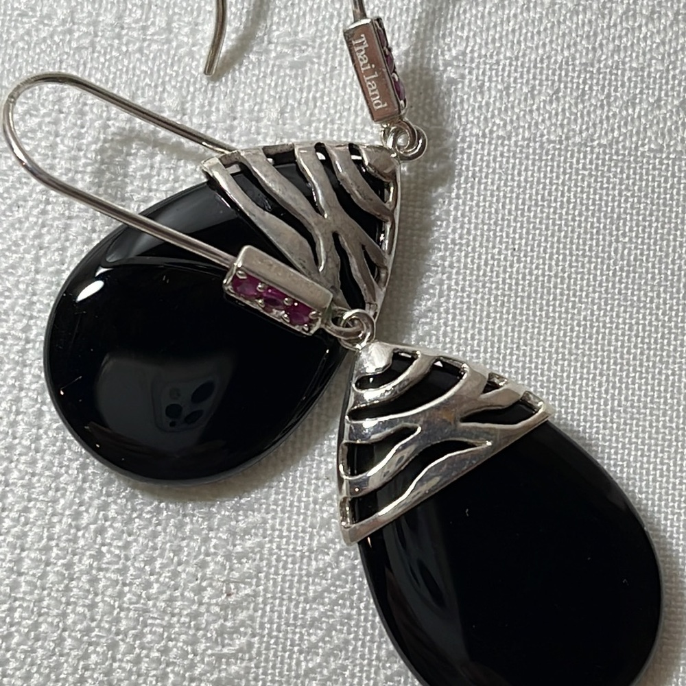 David Sigal Black Onyx Earrings